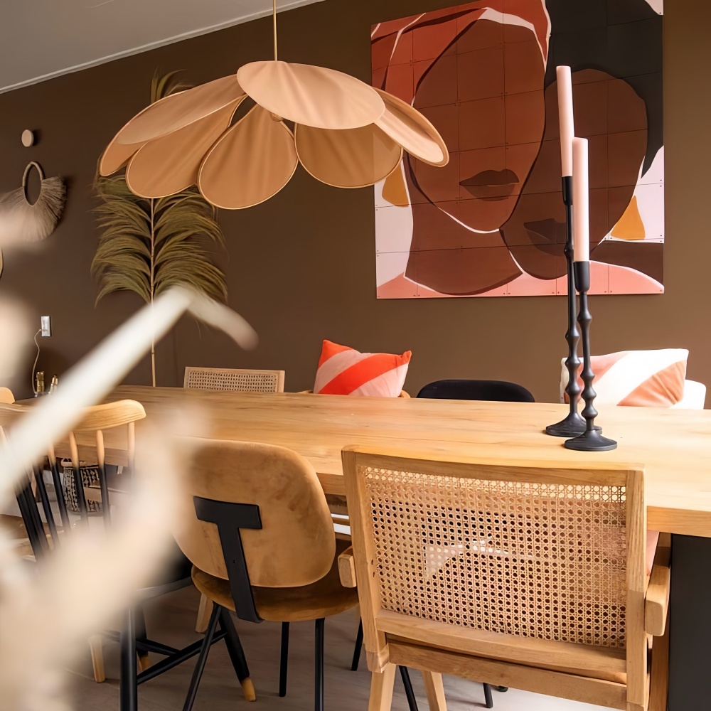 Japanese Wabi-Sabi Petal-Shaped Fabric Pendant Lamp