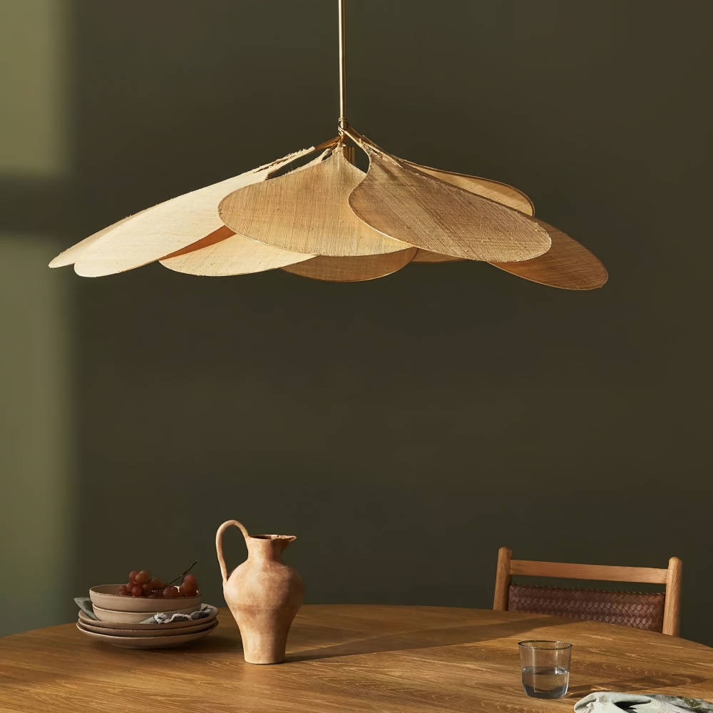 Japanese Wabi-Sabi Petal-Shaped Fabric Pendant Lamp