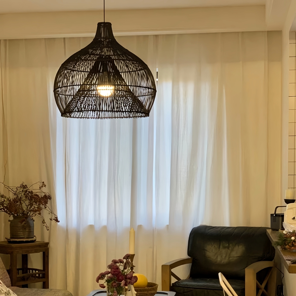 Boho Large Handmade Rattan Pendant Light