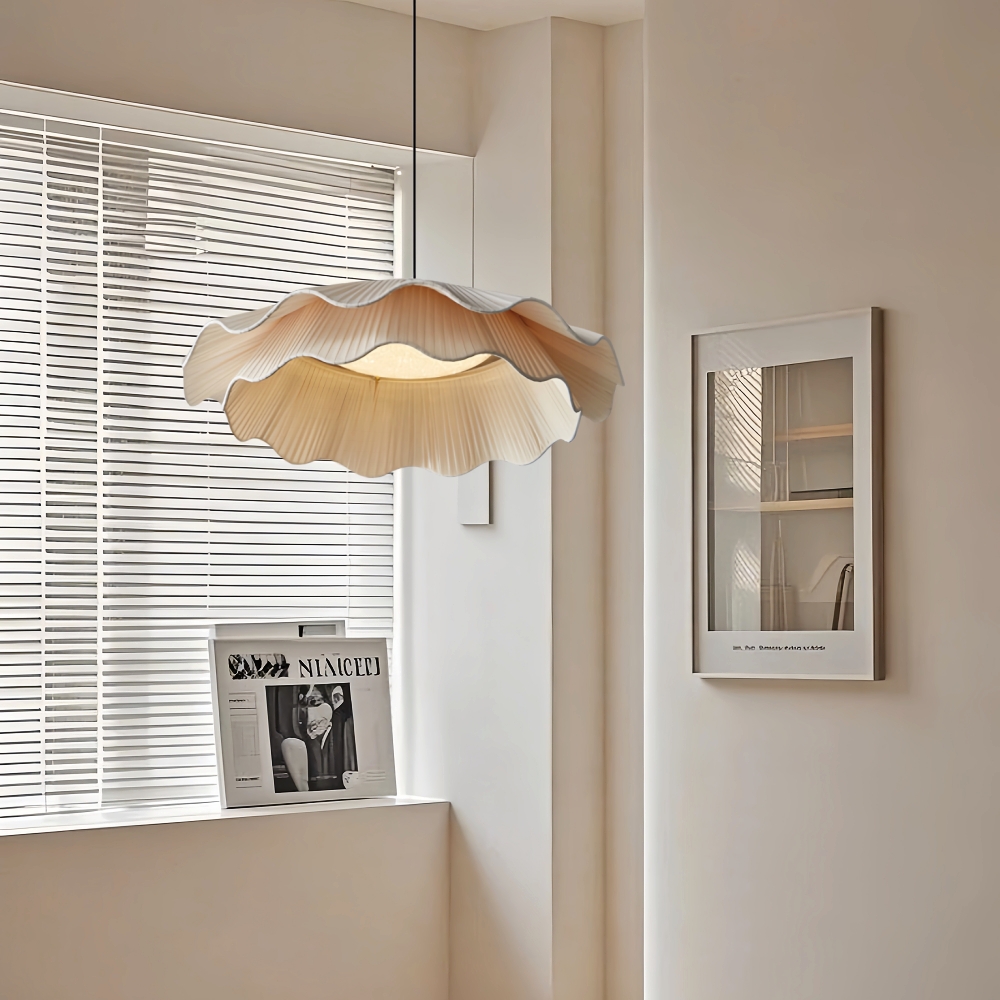 Double Layers Fabric LED White Dining Room Pendant Light