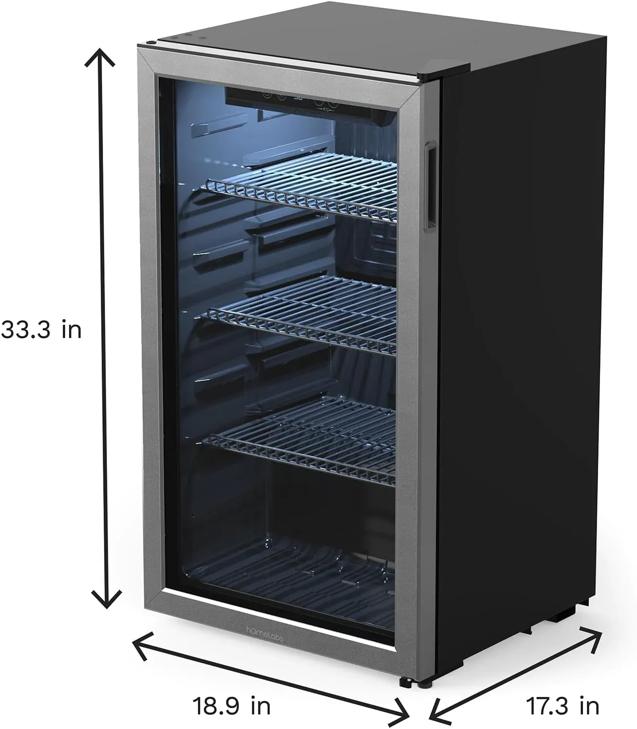 hOmeLabs Beverage Refrigerator and Cooler - 120 Can Mini Fridge with Glass Door for Soda Beer or Wine