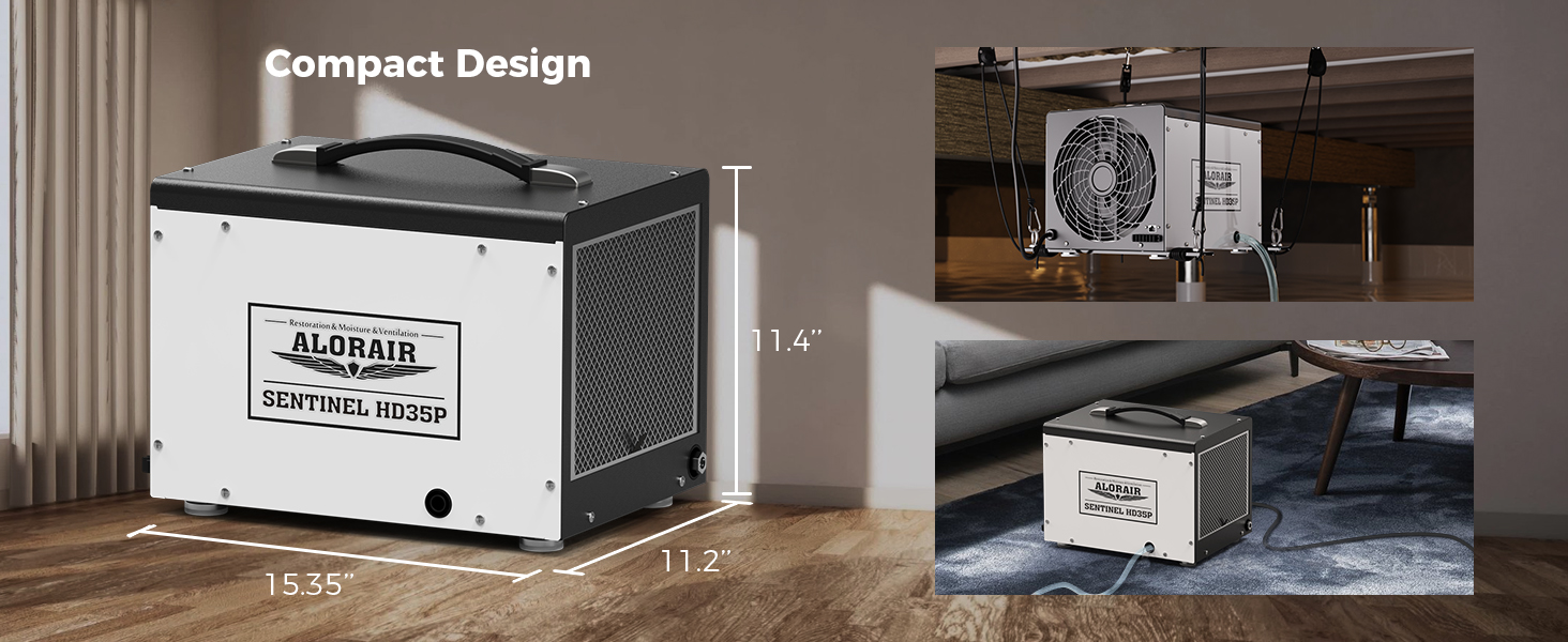 compact design crawlspace dehumidifier