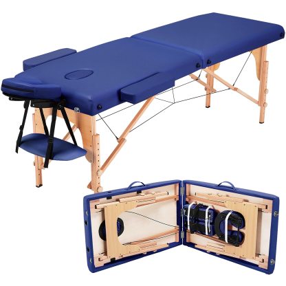 Yaheetech Spa Bed Portable Lash Bed Massage Bed Foldable Spa Tables Adjustable 2 Fold with Non-Woven Bag, Black