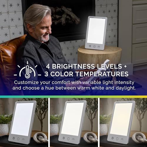 Verilux® HappyLight® Luxe - Light Therapy Lamp with 10,000 Lux, UV-Free, LED Bright White Light