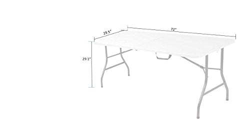 CoscoProducts Deluxe 6 foot x 30 inch Fold-in-Half Blow Molded Folding Table