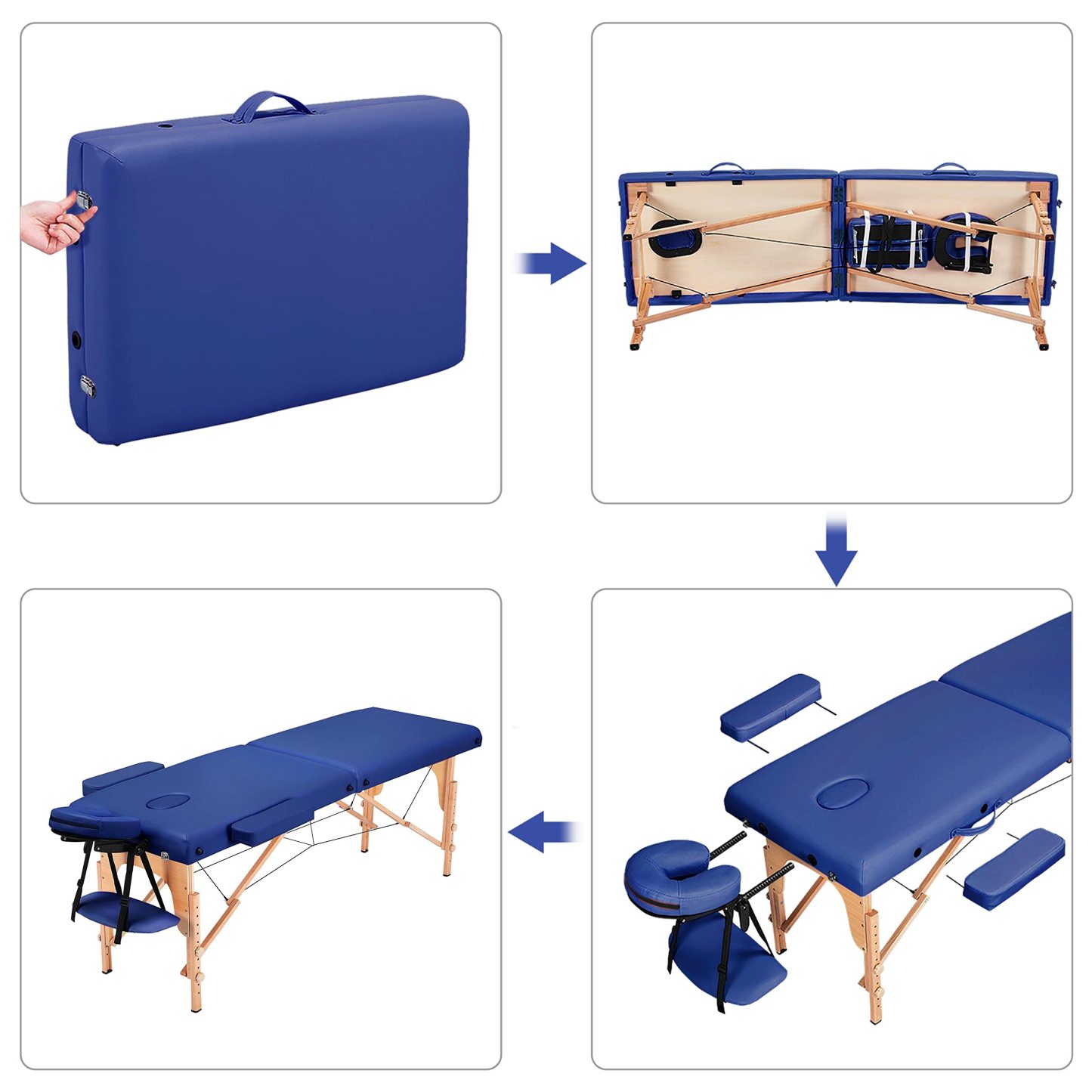 Yaheetech Spa Bed Portable Lash Bed Massage Bed Foldable Spa Tables Adjustable 2 Fold with Non-Woven Bag, Black