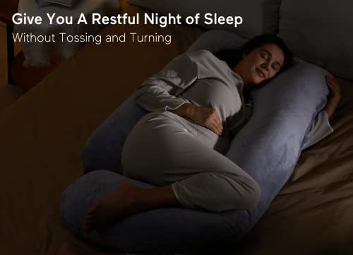 Momcozy Pregnancy Pillows for Sleeping, U Shaped Full Body Maternity Pillow with Removable Cover