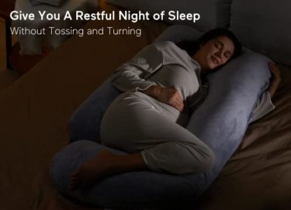 Momcozy Pregnancy Pillows for Sleeping, U Shaped Full Body Maternity Pillow with Removable Cover