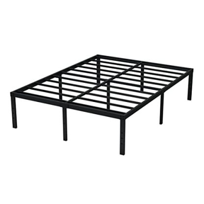 EMODA Queen Bed Frame No Box Spring Needed 18 Inch Heavy Duty Metal Tall Platform Bed Frame