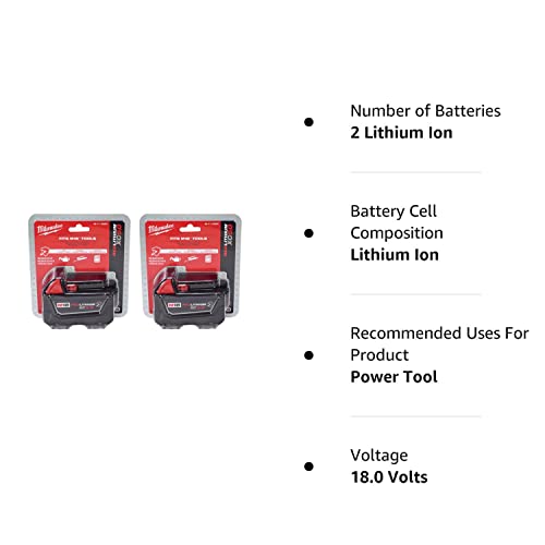 Milwaukee 18V 5Ah XC Extended Capacity Resistant Battery 2 Pack