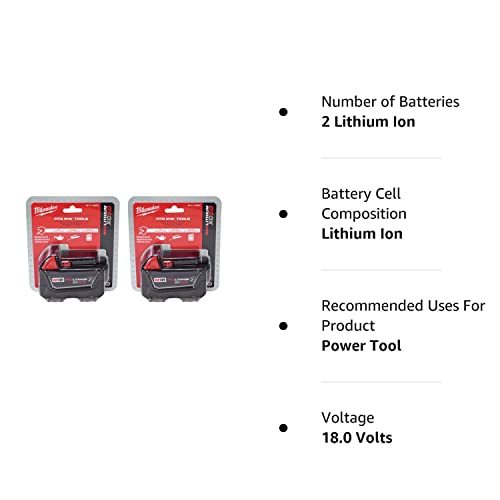 Milwaukee 18V 5Ah XC Extended Capacity Resistant Battery 2 Pack