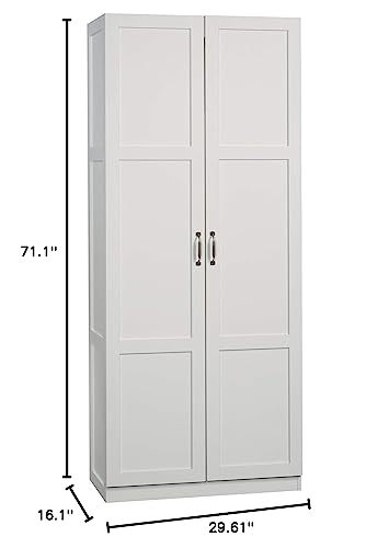 Sauder Select Storage Cabinet, L: 29.61" x W: 16.02" x H: 71.50", White Finish