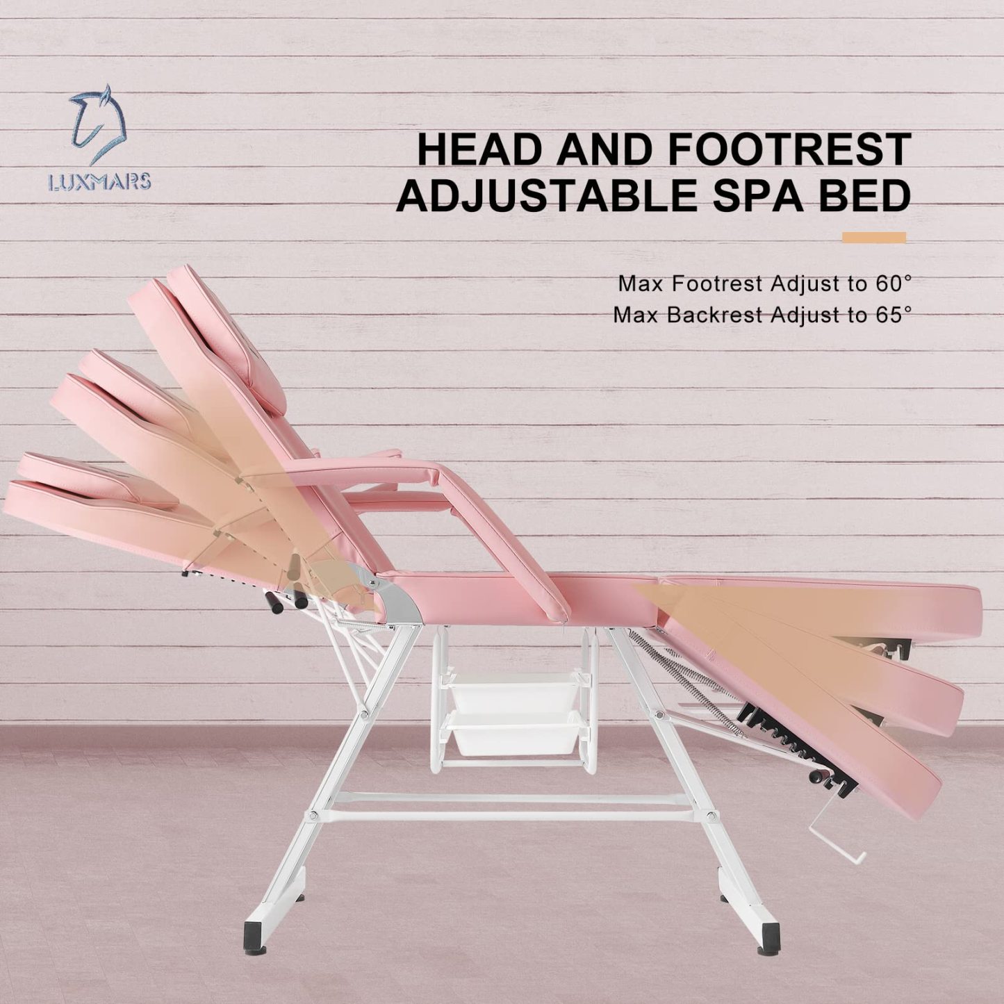 LUXMARS Facial Chair, Tattoo/Salon Bed with Hydraulic Stool for Professional Massage Facial Lash Beauty Treatment Spa