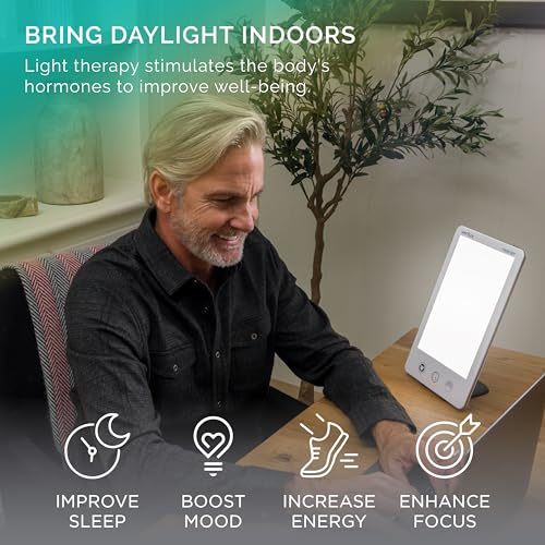 Verilux® HappyLight® Luxe - Light Therapy Lamp with 10,000 Lux, UV-Free, LED Bright White Light