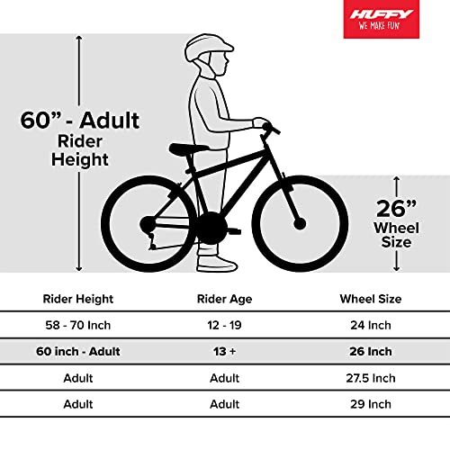 Huffy Hardtail Mountain Bike, Stone Mountain 26 inch, 21-Speed, Lightweight