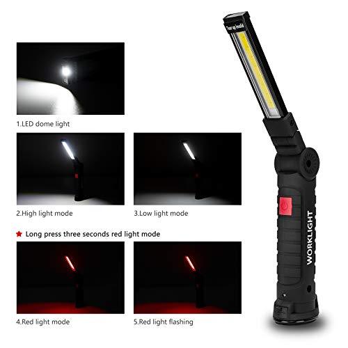 Lmaytech Gifts for Men, 2 Pack Black Rechargeable LED Work Lights with Magnetic Base