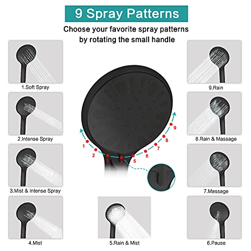 Shower Head, 8‘’ High Pressure Rainfall Shower Head/Handheld Shower Combo
