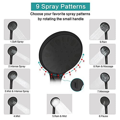 Shower Head, 8‘’ High Pressure Rainfall Shower Head/Handheld Shower Combo