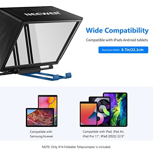 NEEWER Teleprompter X14 with RT-110 Remote & APP Control with iPad Android Tablet, Smartphone