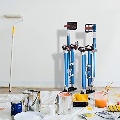 Yescom Drywall Stilts 24"-40" Adjustable Aluminum Tool Stilt with Knee Pads Protection
