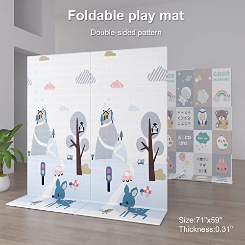 SUPFOO Extra Large Baby Playpen with Mat 71"x59"x27" for Babies and Toddlers Thickened Sponges