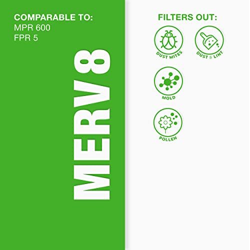 Aerostar 20x20x1 MERV 8 Pleated Air Filter, AC Furnace Air Filter, 6 Pack