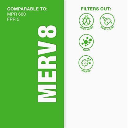 Aerostar 20x20x1 MERV 8 Pleated Air Filter, AC Furnace Air Filter, 6 Pack