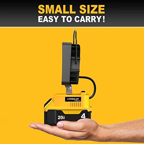 LIVOWALNY Cordless 20V Max LED Work Light for Dewalt 20v Battery 48W Flashlight