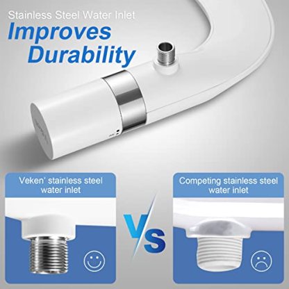 Veken Ultra-Slim Bidet, Non-Electric Dual Nozzle Fresh Water Sprayer Bidet for Toilet