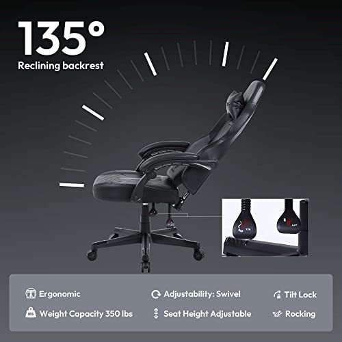Dowinx Gaming Chair with Pocket Spring Cushion, Ergonomic Computer Chair High Back
