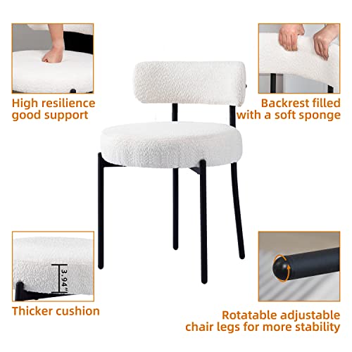 DYHOME White Dining Chairs Set of 4, Mid-Century Modern Dining Chairs, Kitchen Dining Room Chairs