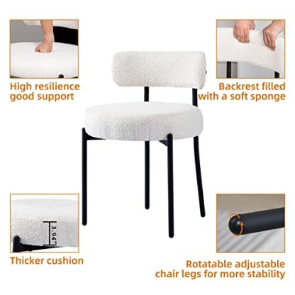 DYHOME White Dining Chairs Set of 4, Mid-Century Modern Dining Chairs, Kitchen Dining Room Chairs