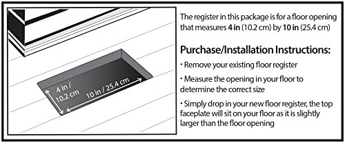 Decor Grates AJH410-NKL Floor Register, 4" x 10", Nickel