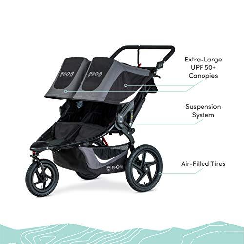 BOB Gear Revolution Flex 3.0 Duallie Double Jogging Stroller, Graphite Black