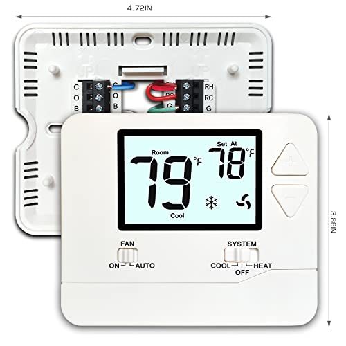 Heagstat Non Programmable Thermostats for Home 1 Heat/ 1 Cool, DIY Install