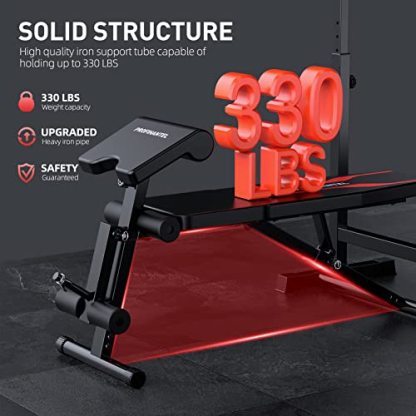 Adjustable Weight Bench, Olympic Workout Bench, Bench Press Set with Squat Rack