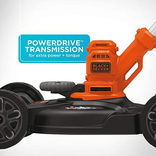 BLACK+DECKER Electric Lawn Mower, String Trimmer, Edger, 3-in-1, Corded