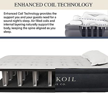 King Koil Luxury Twin Air Mattress with Built-in High Speed Pump for Camping, Home