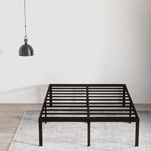 EMODA Queen Bed Frame No Box Spring Needed 18 Inch Heavy Duty Metal Tall Platform Bed Frame