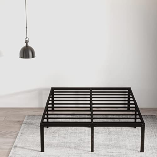 EMODA Queen Bed Frame No Box Spring Needed 18 Inch Heavy Duty Metal Tall Platform Bed Frame