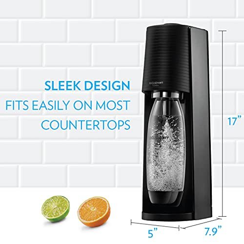 SodaStream Terra Sparkling Water Maker (Black) with CO2, DWS Bottle and Bubly Drop