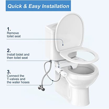 Veken Ultra-Slim Bidet, Non-Electric Dual Nozzle Fresh Water Sprayer Bidet for Toilet