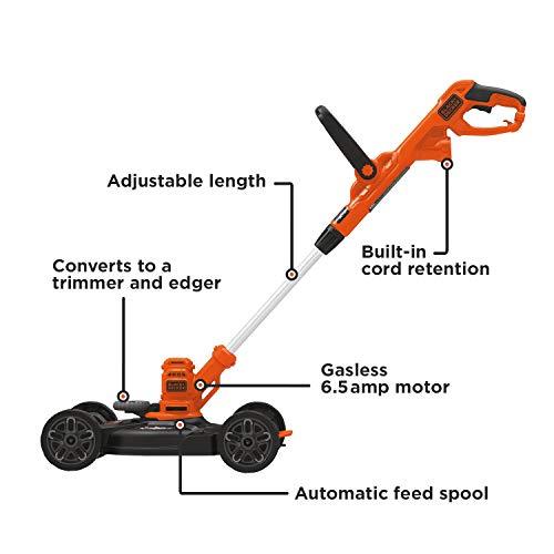 BLACK+DECKER Electric Lawn Mower, String Trimmer, Edger, 3-in-1, Corded