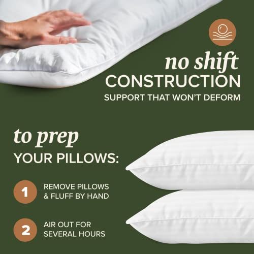 Beckham Hotel Collection Bed Pillows Standard / Queen Size Set for Back