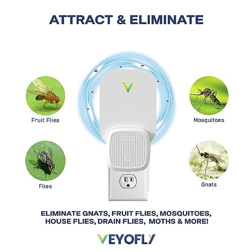 VEYOFLY Flying Insect Trap, Fruit Fly Traps for Indoors, (Pack of 2 - White)