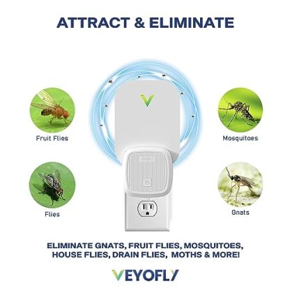 VEYOFLY Flying Insect Trap, Fruit Fly Traps for Indoors, (Pack of 2 - White)
