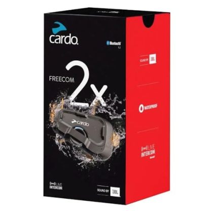 Cardo Systems FREECOM 2X Motorcycle 2-Way Bluetooth Communication System Headset - Black