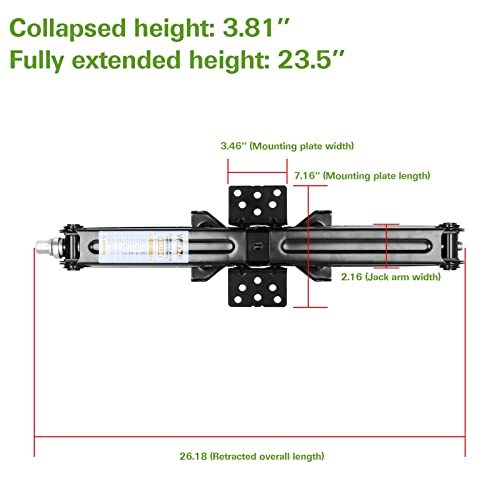 WEIZE Camper RV Trailer Stabilizer Leveling Scissor Jacks with Handle 24" 6500lbs Set of 4