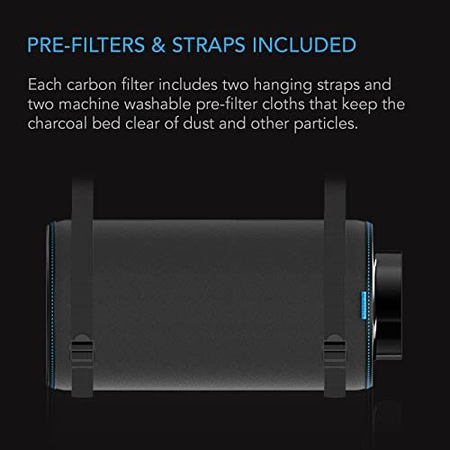 AC Infinity Air Carbon Filter 12" with Premium Australian Virgin Charcoal, for Inline Duct Fan