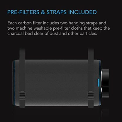 AC Infinity Air Carbon Filter 12" with Premium Australian Virgin Charcoal, for Inline Duct Fan